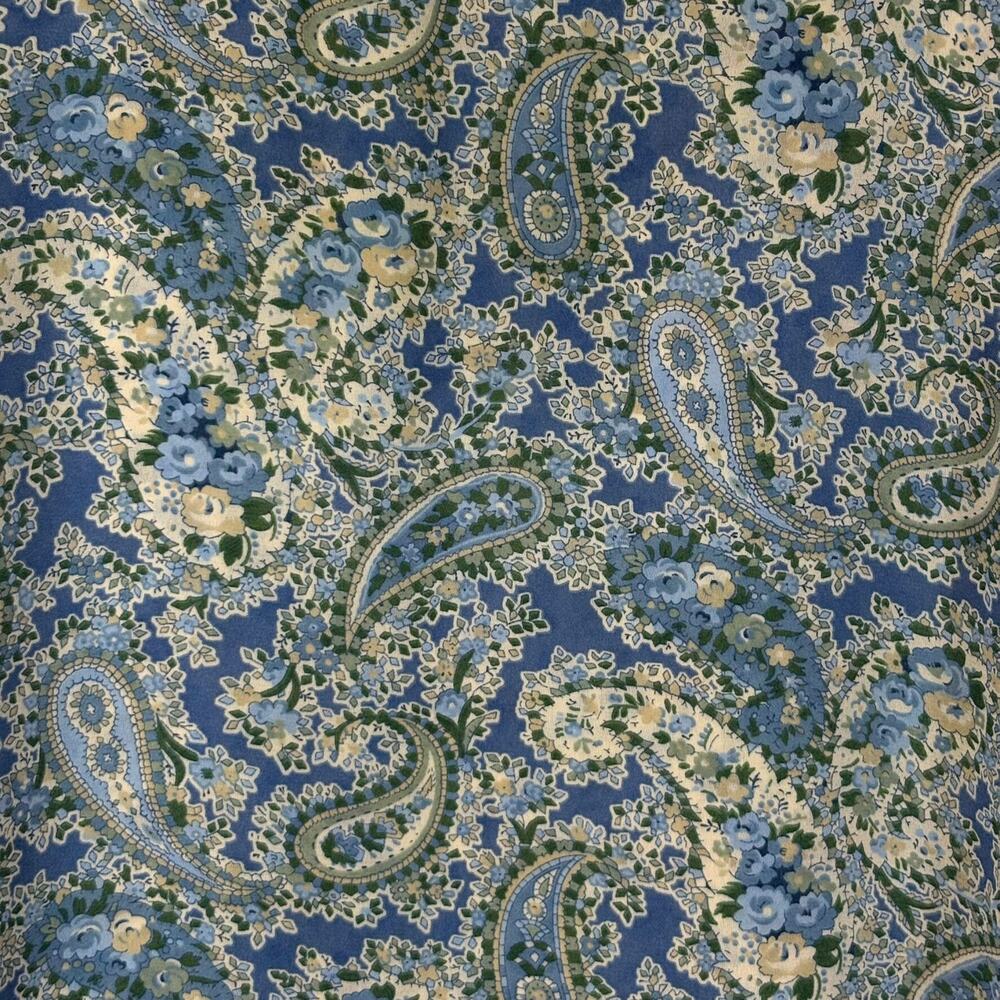 Reversible Blue Floral Dress 90s Tank Paisley Long Sleeveless Vintage Retro 10 - Picture 3 of 14
